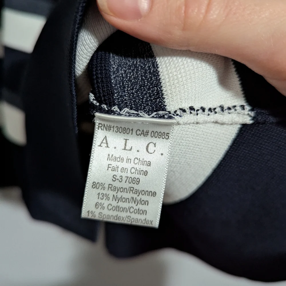 A.L.C. Huntington Striped Dress Navy & White Women's S Sailor Preppy